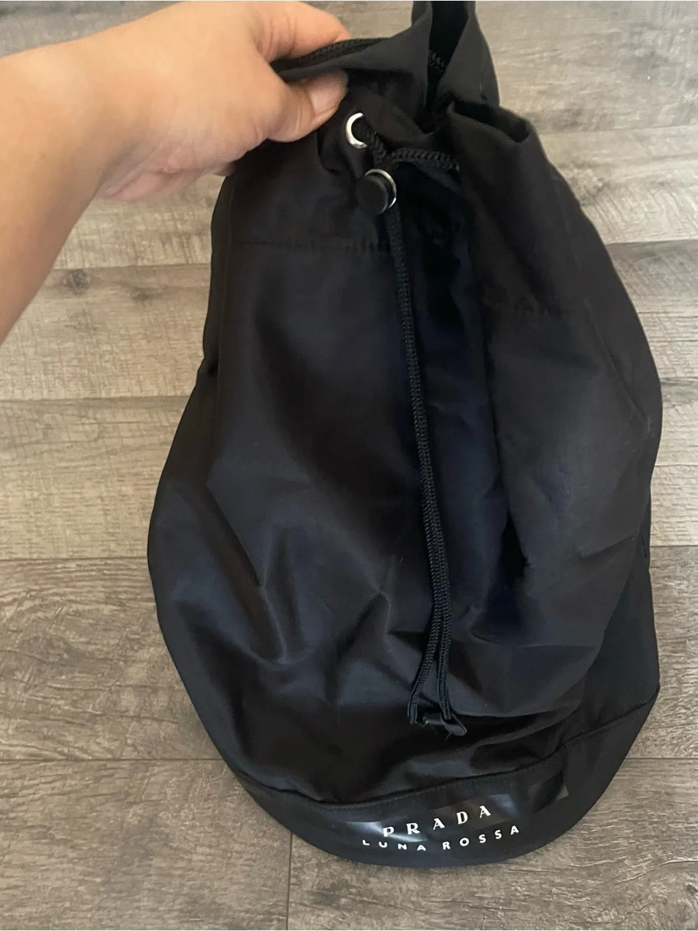 Prada Black Luna Rossa Drawstring SHOULDER/DUFFLE BAG